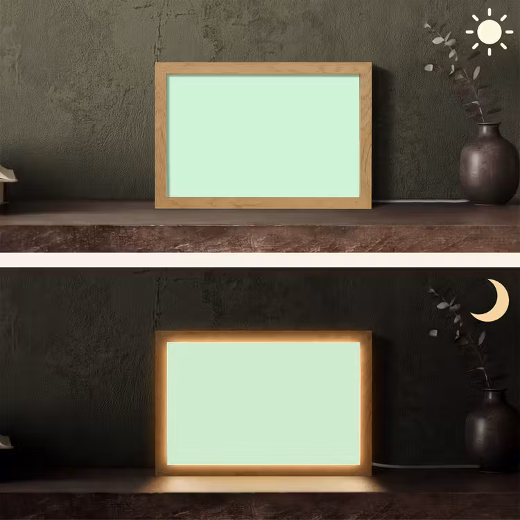 Pale - Mint - Groen Light Box met kabel (Tafellamp) klein 924 -sfeer3