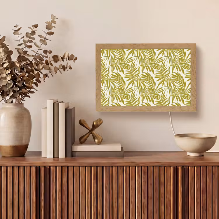 Palmblad - Patroon - Groen Light Box met kabel (Tafellamp) klein 924 -sfeer2