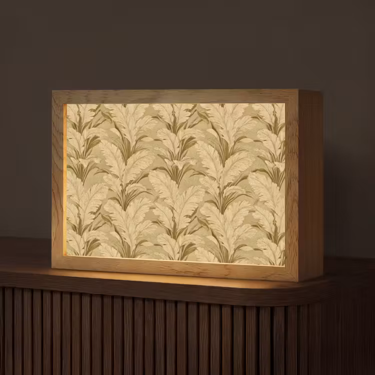 Palmbladeren - Klassiek - Groen Light Box met kabel (Tafellamp) klein 924 -z3d_website