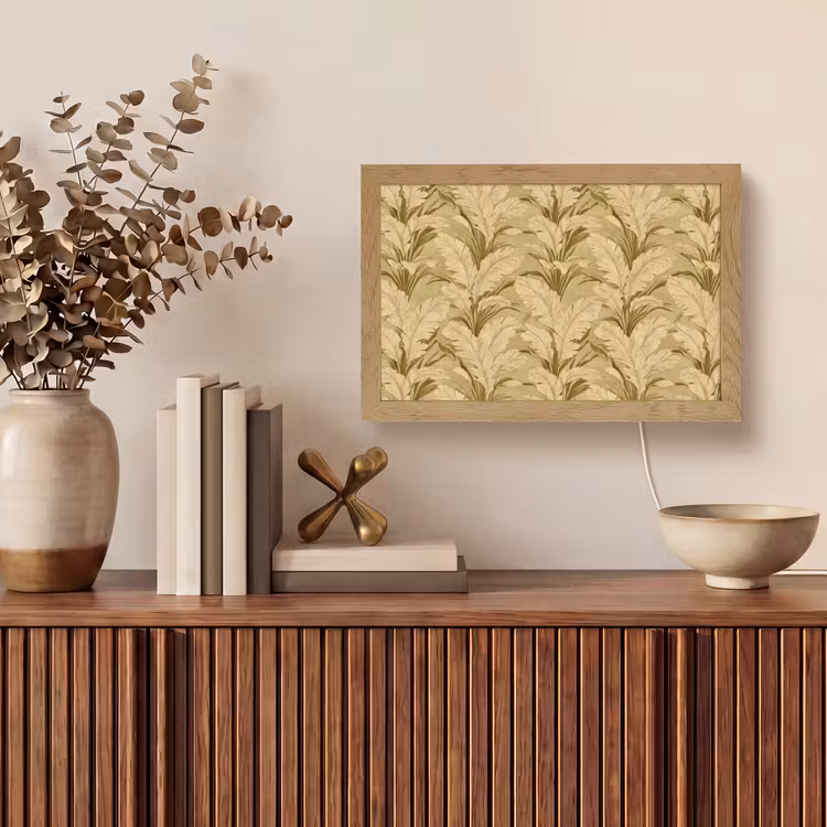 Palmbladeren - Klassiek - Groen Light Box met kabel (Tafellamp) klein 924 -sfeer2