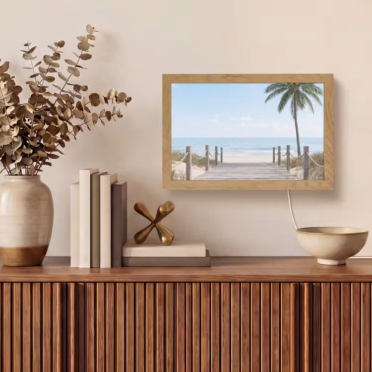 Palmbomen - Pad - Horizon Light Box met kabel (Tafellamp) klein -sfeer2