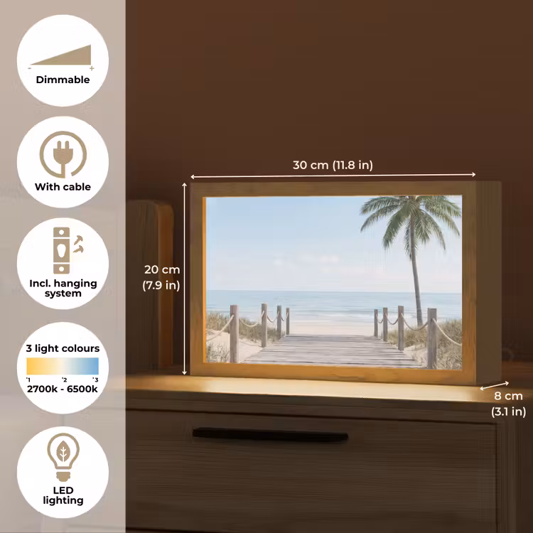 Palmbomen - Pad - Horizon Light Box met kabel (Tafellamp) klein -USP_EN