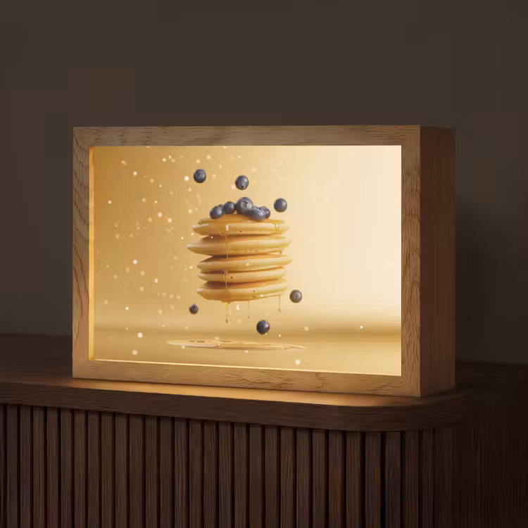 Pannenkoeken - Eten - Honing - Geel Light Box met kabel (Tafellamp) klein -z3d_website