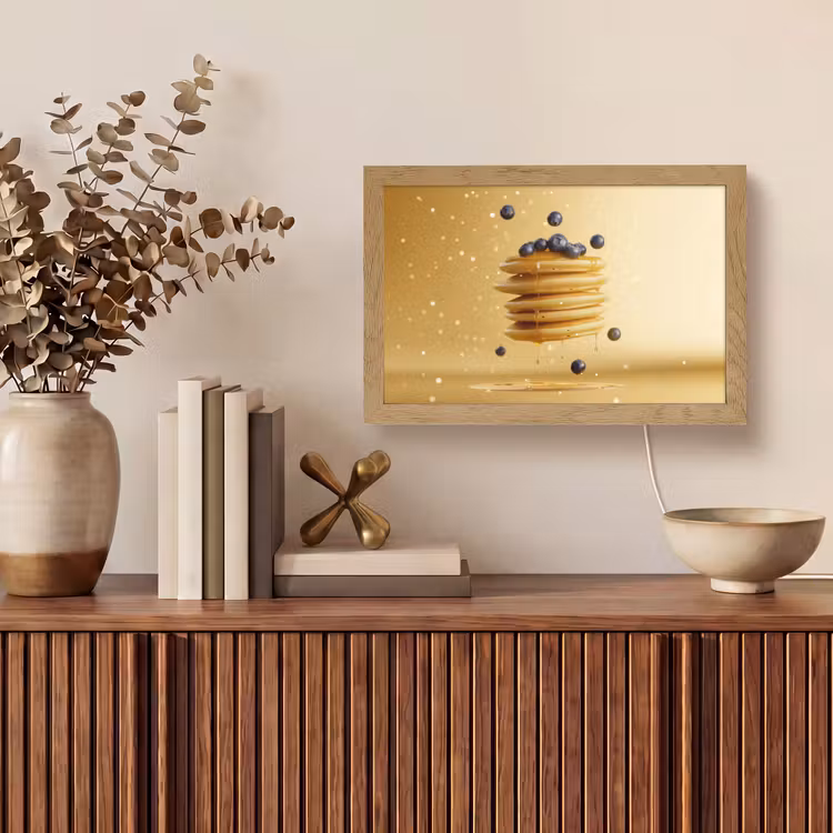 Pannenkoeken - Eten - Honing - Geel Light Box met kabel (Tafellamp) klein -sfeer2