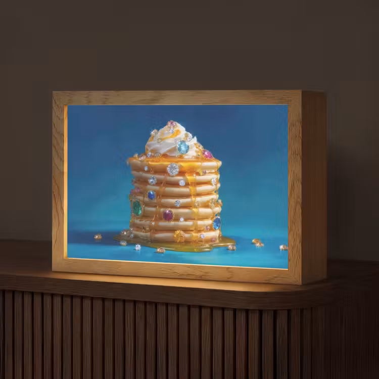 Pannenkoeken - Steentjes - Glitter - Slagroom Light Box met kabel (Tafellamp) klein -z3d_website
