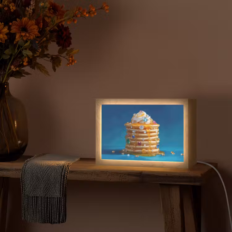Pannenkoeken - Steentjes - Glitter - Slagroom Light Box met kabel (Tafellamp) klein -sfeer4