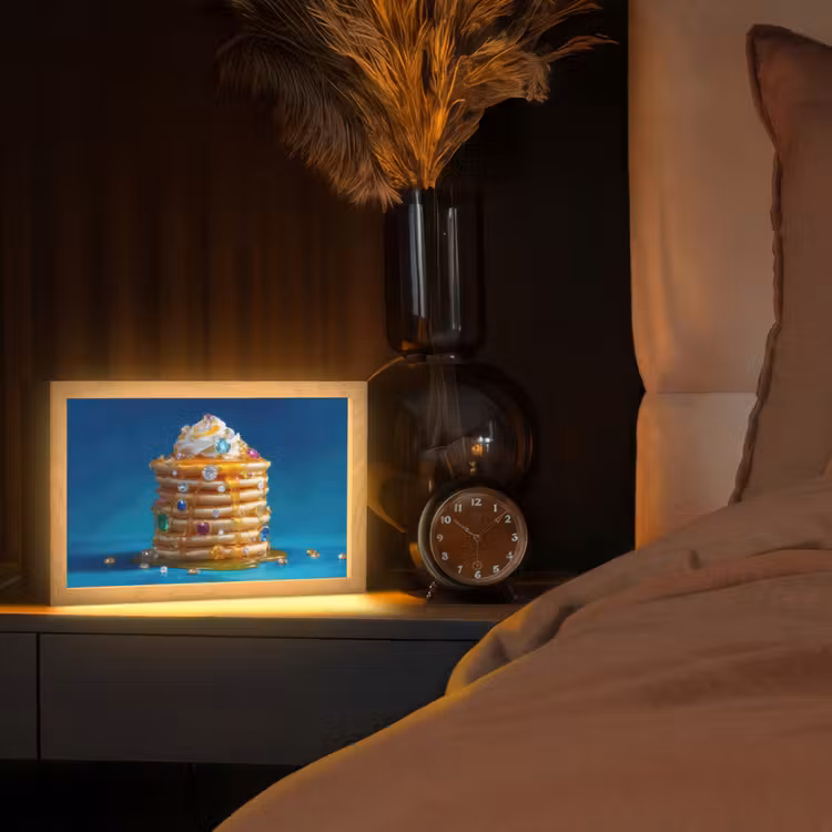 Pannenkoeken - Steentjes - Glitter - Slagroom Light Box met kabel (Tafellamp) klein -sfeer1