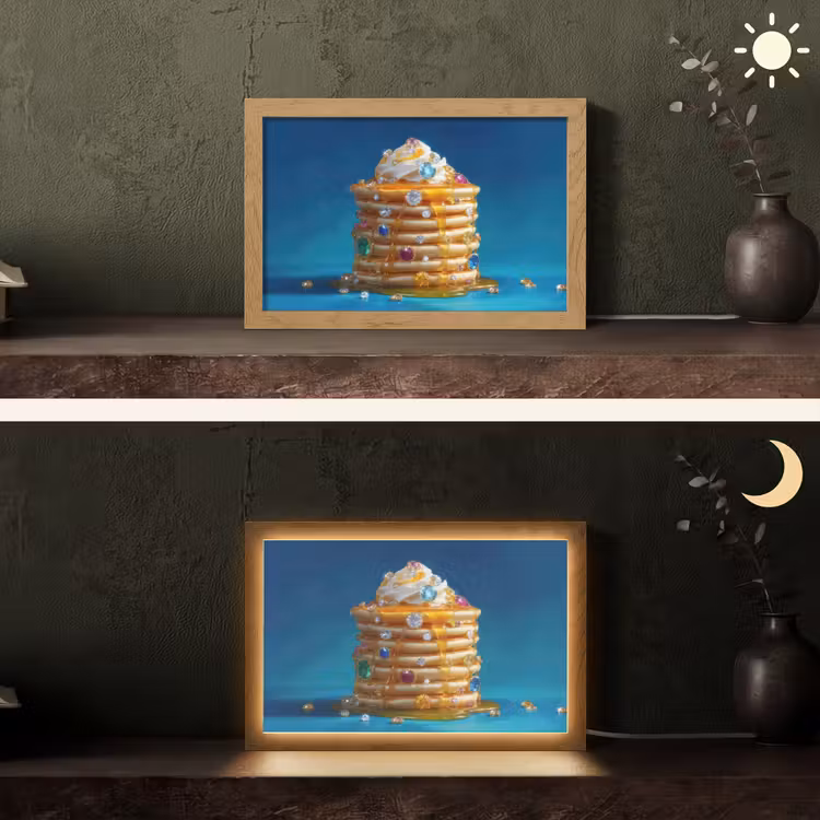 Pannenkoeken - Steentjes - Glitter - Slagroom Light Box met kabel (Tafellamp) klein -sfeer3