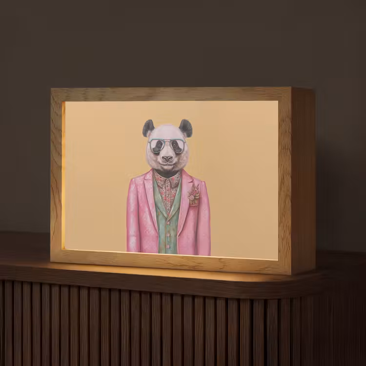 Panda - Pak - Zonnebril - Blauw Light Box met kabel (Tafellamp) klein -z3d_website