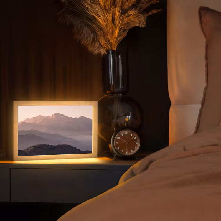 Panorama - Landschap - Bergen Light Box met kabel (Tafellamp) klein -sfeer1
