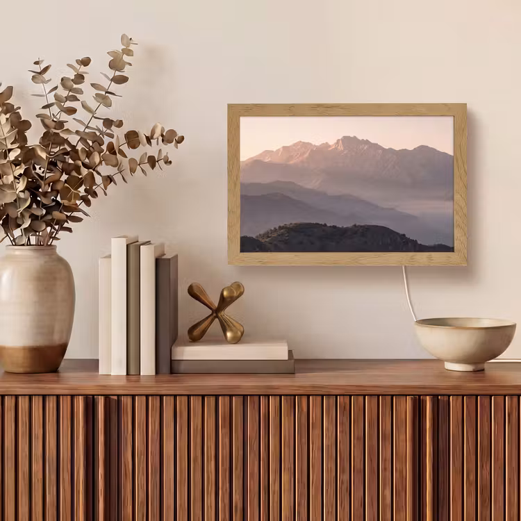 Panorama - Landschap - Bergen Light Box met kabel (Tafellamp) klein -sfeer2