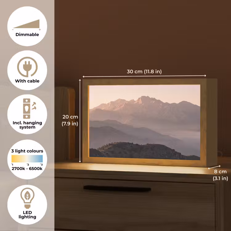 Panorama - Landschap - Bergen Light Box met kabel (Tafellamp) klein -USP_EN