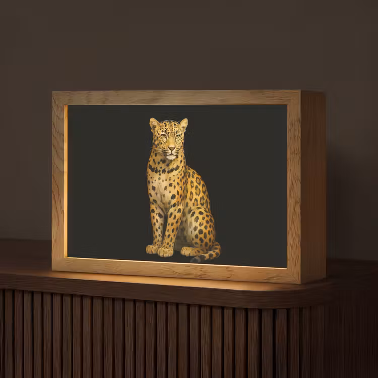 Panter - Realistisch - Bruin Light Box met kabel (Tafellamp) klein -z3d_website