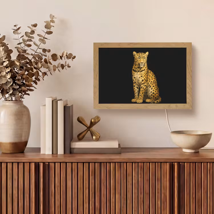 Panter - Realistisch - Bruin Light Box met kabel (Tafellamp) klein -sfeer2