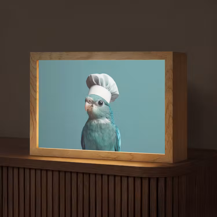 Parkiet - Vogel - Koksmuts - Cute Light Box met kabel (Tafellamp) klein -z3d_website