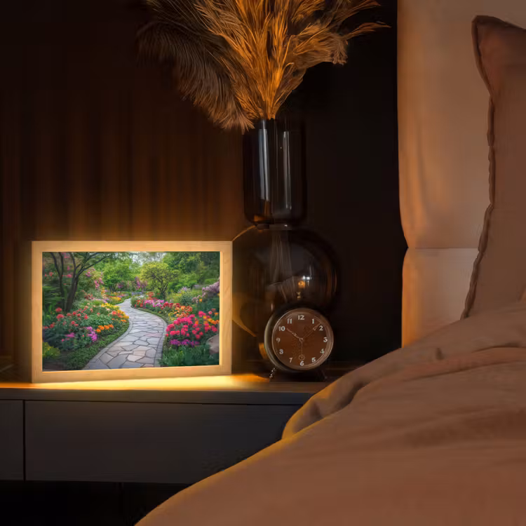 Park - Bloemen - Tuin Light Box met kabel (Tafellamp) klein -sfeer1