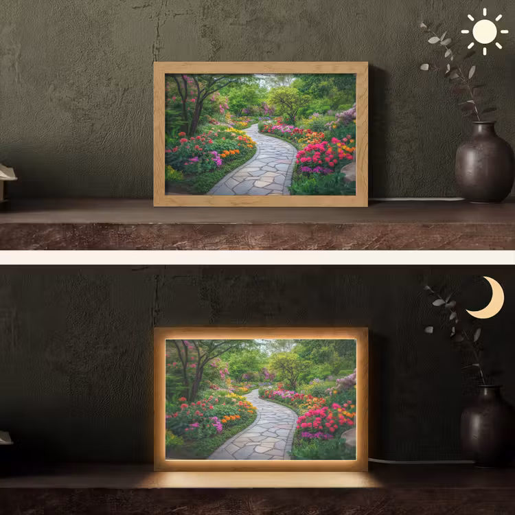 Park - Bloemen - Tuin Light Box met kabel (Tafellamp) klein -sfeer3