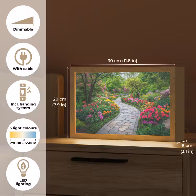 Park - Bloemen - Tuin Light Box met kabel (Tafellamp) klein -USP_EN