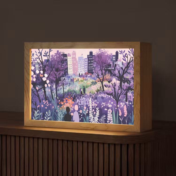 Park - Bomen - Bloemen - Gebouwen Light Box met kabel (Tafellamp) klein -z3d_website