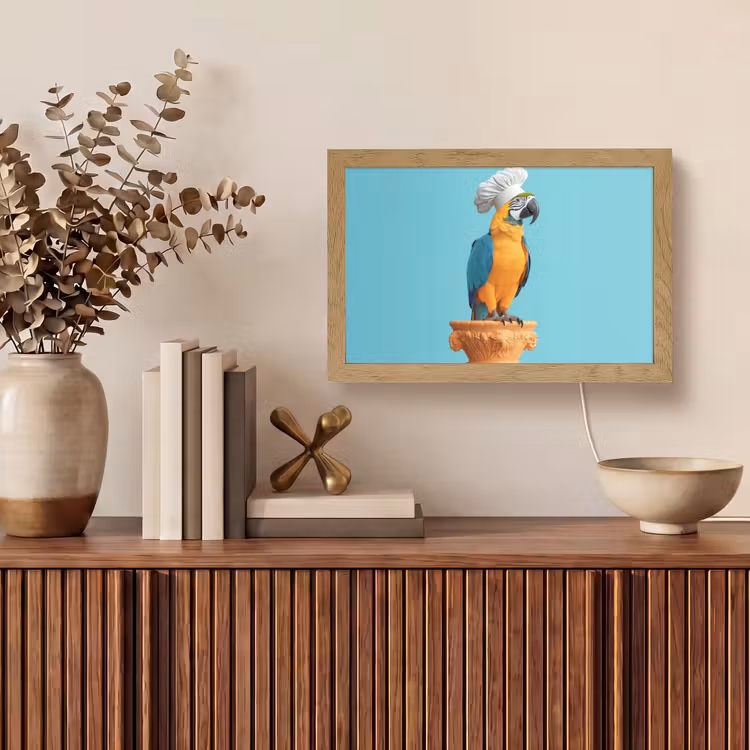 Papegaai - Koksmuts - Grappig - Vogel Light Box met kabel (Tafellamp) klein -sfeer2