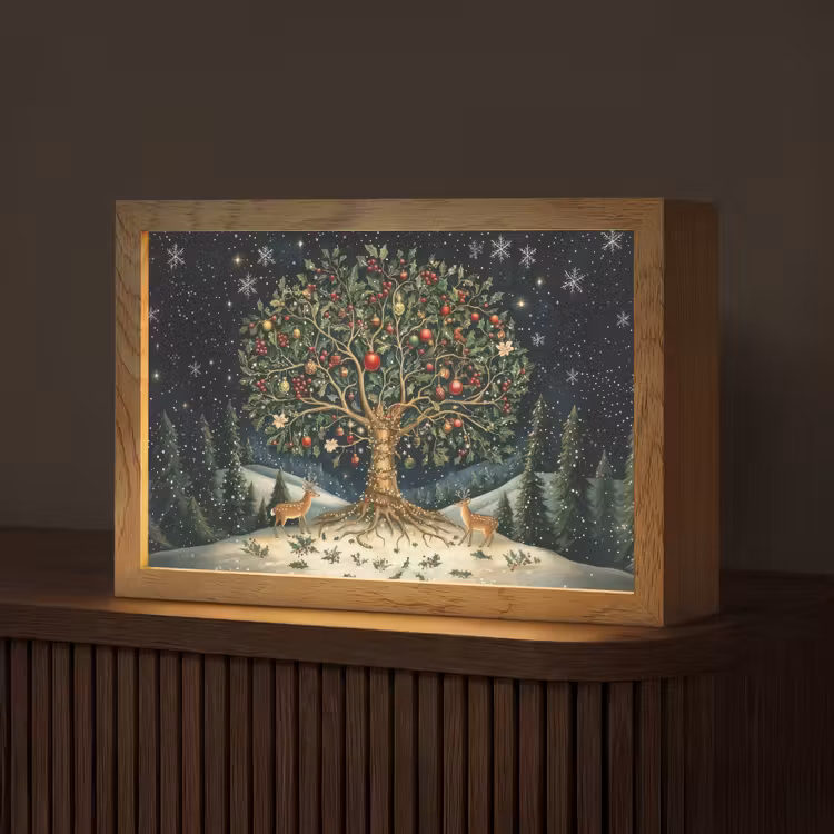 Feestboom - Winterhemel - Kleurrijk Light Box met kabel (Tafellamp) klein -z3d_website