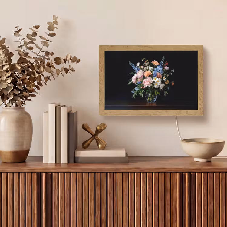 Pastel - Bloemen - Glazen - Vaas Light Box met kabel (Tafellamp) klein -sfeer2