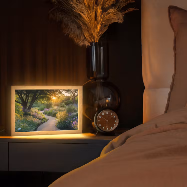 Pad - Bloemen - Park Light Box met kabel (Tafellamp) klein -sfeer1