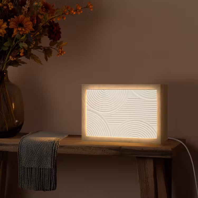 Patroon - Abstract - Wit Light Box met kabel (Tafellamp) klein -sfeer4