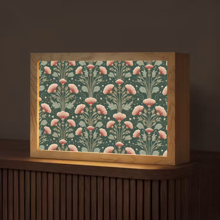 Patroon - Botanisch - Kleurrijk Light Box met kabel (Tafellamp) klein 924 -z3d_website