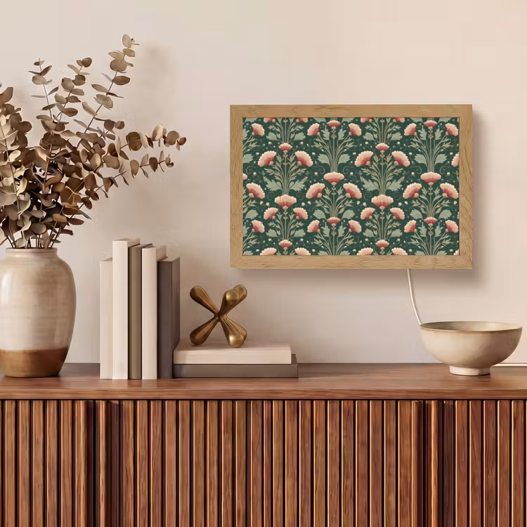 Patroon - Botanisch - Kleurrijk Light Box met kabel (Tafellamp) klein 924 -sfeer2