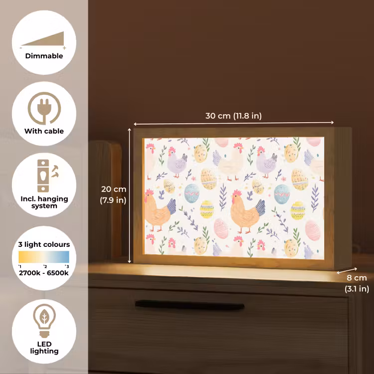 Patroon - Kip - Paaseieren Light Box met kabel (Tafellamp) klein -USP_EN