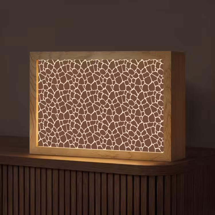 Patroon - Giraf - Bruin Light Box met kabel (Tafellamp) klein 924 -z3d_website