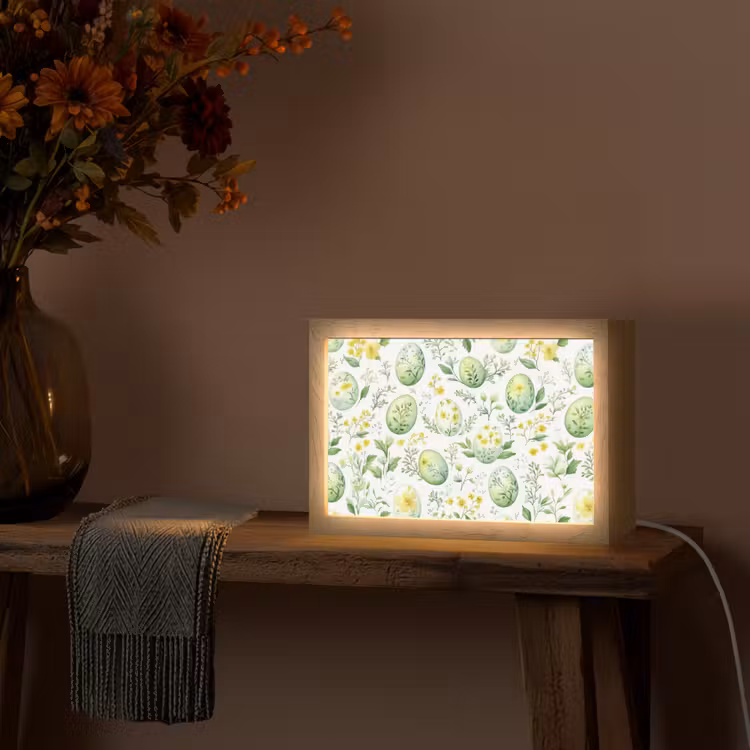 Patroon - Groen - Eieren Light Box met kabel (Tafellamp) klein -sfeer4