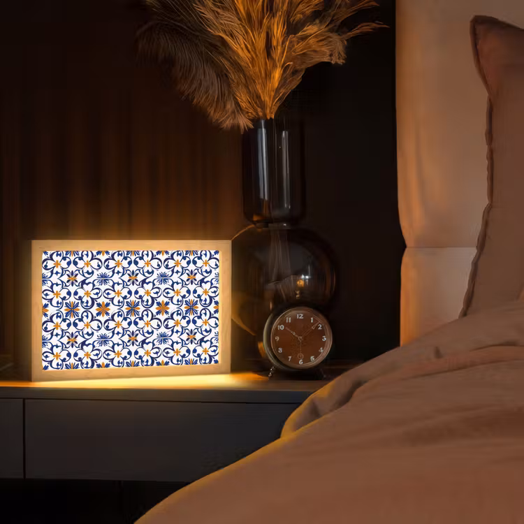 Patroon - Modern - Kleurrijk Light Box met kabel (Tafellamp) klein 924 -sfeer1