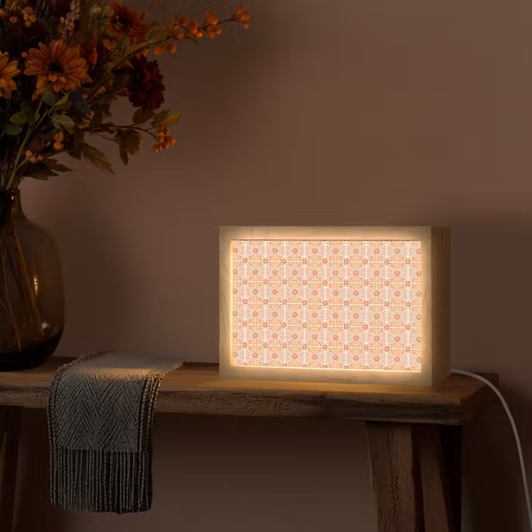 Patroon - Retro - Kleur Light Box met kabel (Tafellamp) klein 924 -sfeer4
