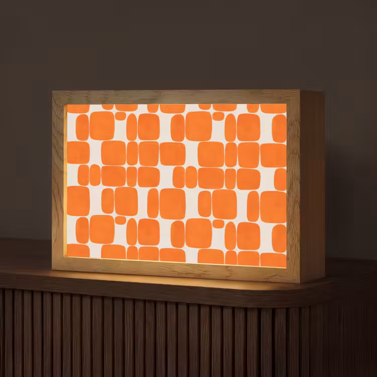 Patroon - Retro - Oranje Light Box met kabel (Tafellamp) klein 924 -z3d_website