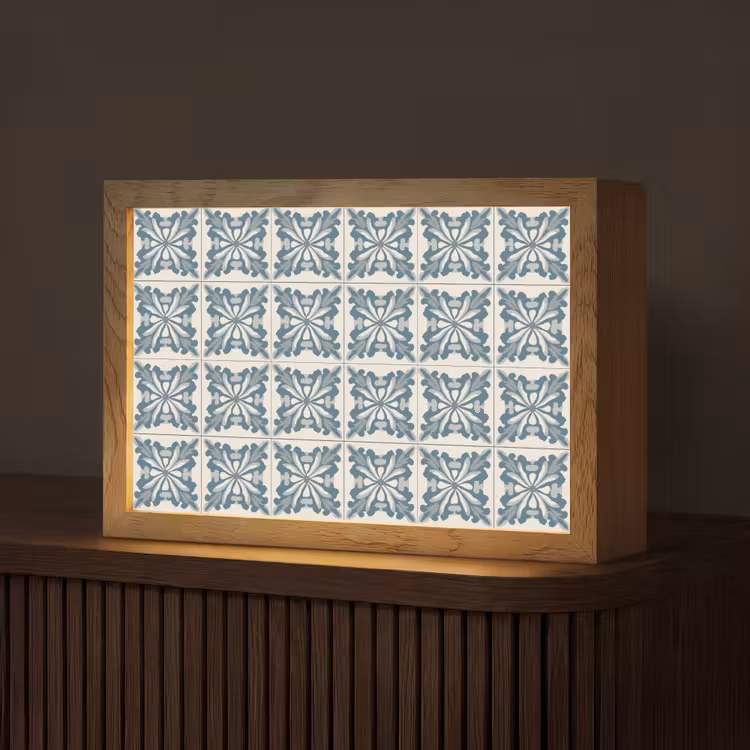 Dessin - Tegel - Blauw Light Box met kabel (Tafellamp) klein 924 -z3d_website
