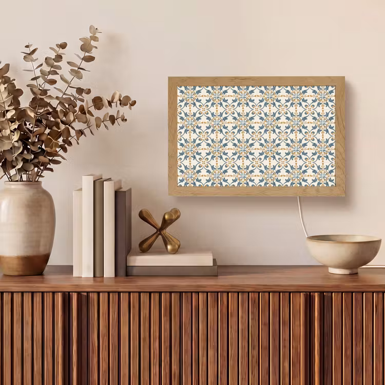 Patroon - Klassiek - Kleurrijk Light Box met kabel (Tafellamp) klein 924 -sfeer2