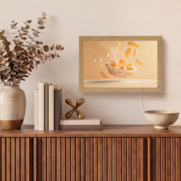 Peach - Eten - Taart - Oranje Light Box met kabel (Tafellamp) klein -sfeer2
