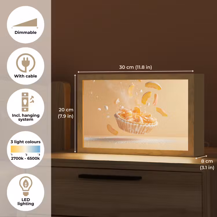 Peach - Eten - Taart - Oranje Light Box met kabel (Tafellamp) klein -USP_EN