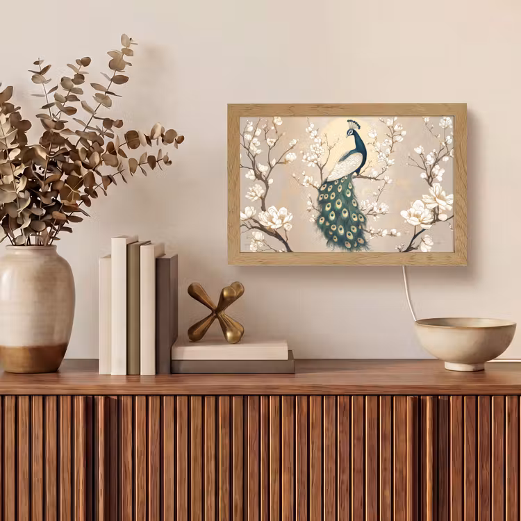 Pauw - Tak - Bloemen Light Box met kabel (Tafellamp) klein -sfeer2