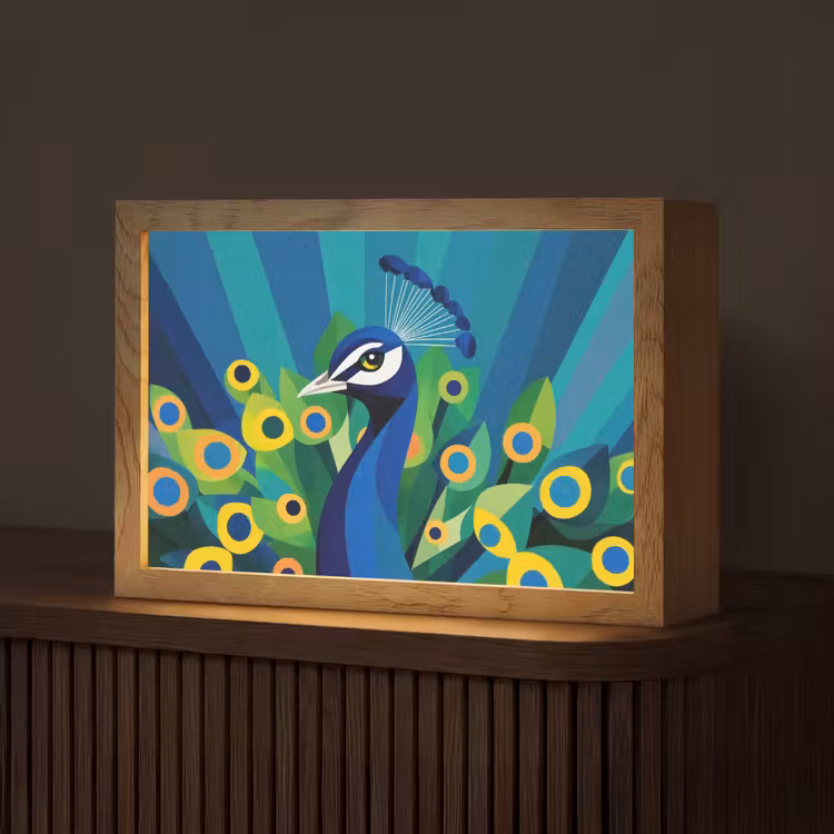 Pauw - Cirkels - Blauw Light Box met kabel (Tafellamp) klein -z3d_website