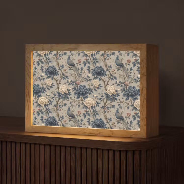 Pauw - Bloemen - Blauw Light Box met kabel (Tafellamp) klein 924 -z3d_website