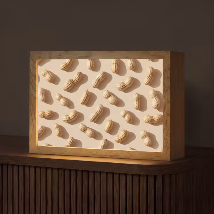 Pinda's - Patroon - Beige Light Box met kabel (Tafellamp) klein -z3d_website