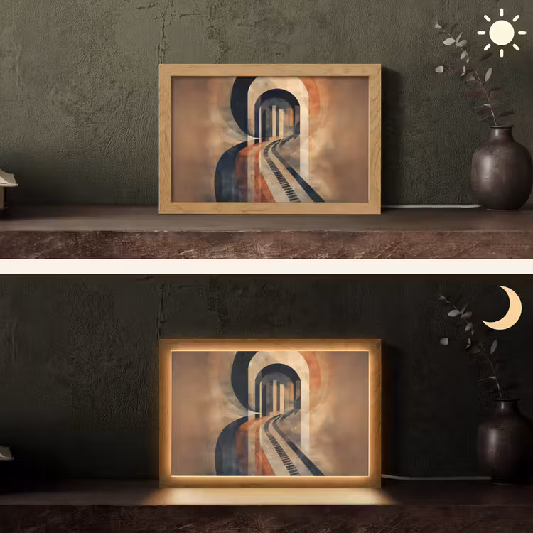 Piano - Toetsen - Abstract Light Box met kabel (Tafellamp) klein -sfeer3