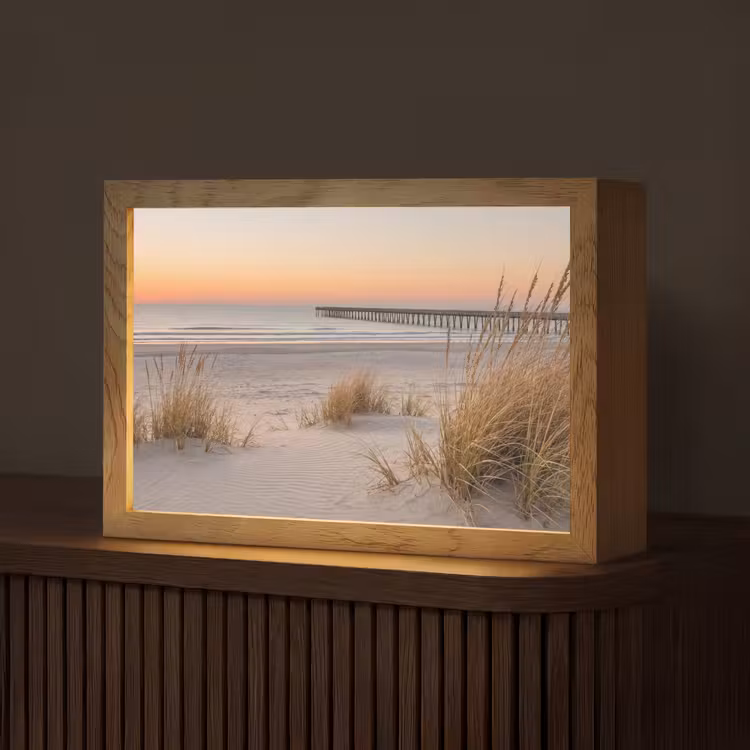 Pier - Zonsondergang - Strand Light Box met kabel (Tafellamp) klein -z3d_website