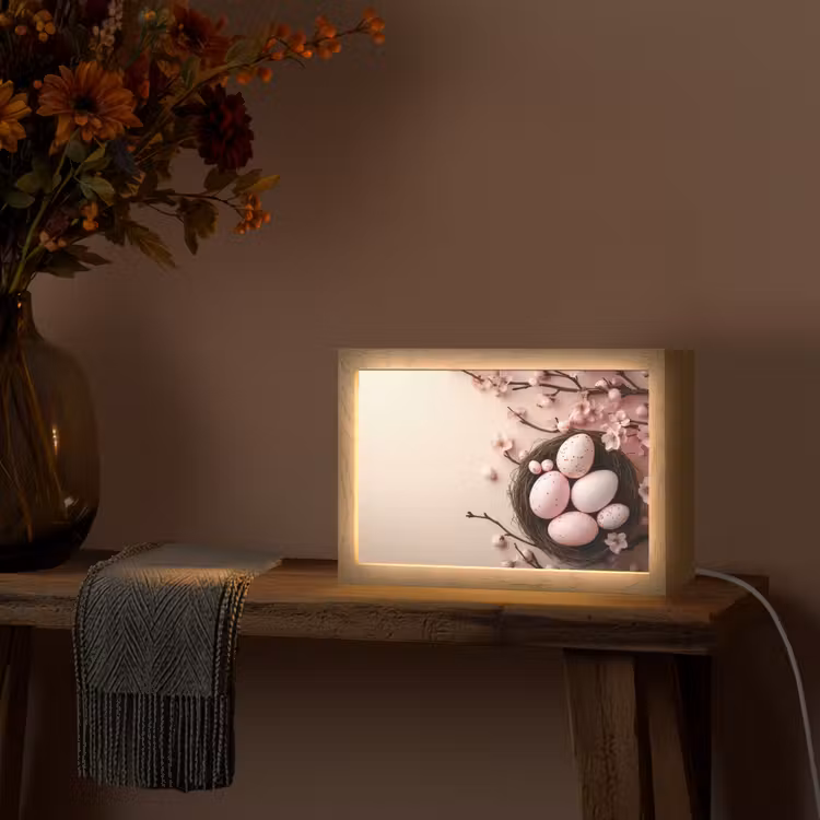 Roze - Bloesems - Eieren Light Box met kabel (Tafellamp) klein -sfeer4