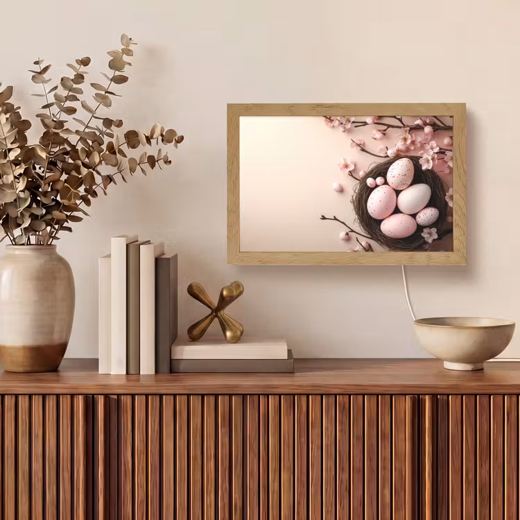 Roze - Bloesems - Eieren Light Box met kabel (Tafellamp) klein -sfeer2