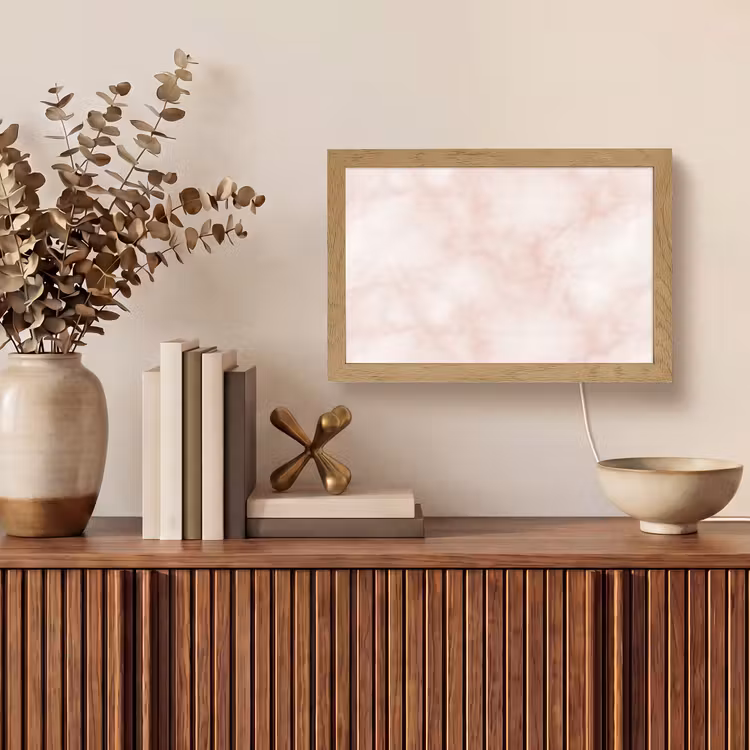 Roze - Marmer - Crème Light Box met kabel (Tafellamp) klein 924 -sfeer2