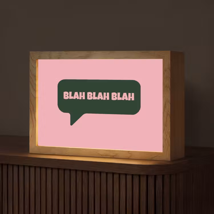 Roze - Tekstwolk - Groen - BLAH BLAH BLAH Light Box met kabel (Tafellamp) klein -z3d_website